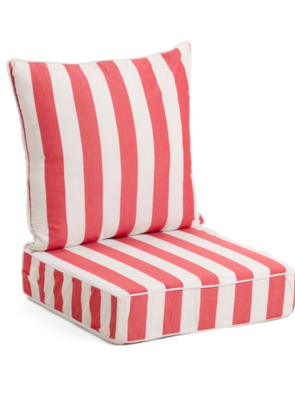 Sherry Kline Red and White Striped Outdoor Chair Cushion, 2pc